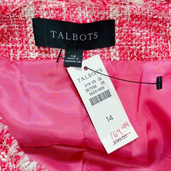 TALBOTS Women’s Jacket Pink Cotton Blend Size 14 - Picture 7 of 10